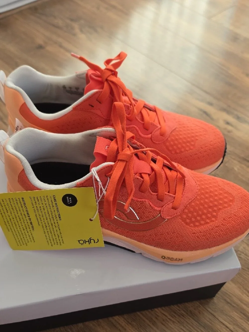 Ryka Women's Orange Knit Lace-Up Sneakers